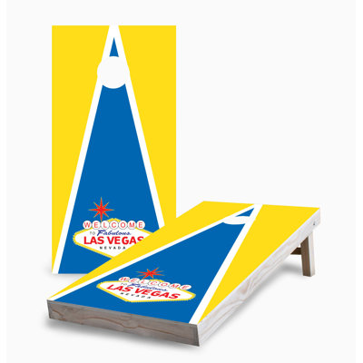 Ensemble de jeu de cornhole 2 x 4 Las Vegas Triangle | Comprend (2) planches (8) sacs et accessoires optionnels