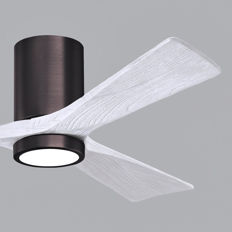 Irene LED Ceiling Fan, Matte White, Brushed Bronze, 52"