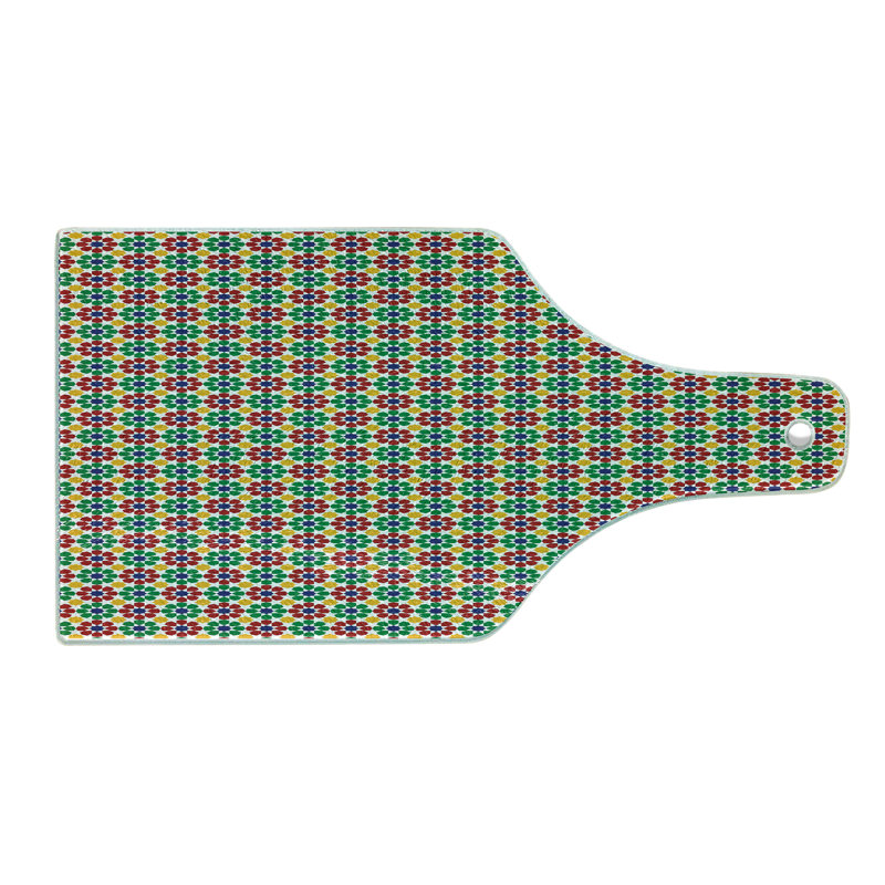 Planche à découper en verre trempé Ambesonne Étoile marocaine Zellige multicolore