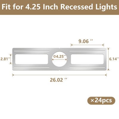 24-Pack 4.25 Inch Recessed Light Housing Mounting Plate Bracket - Durable For New Construction & Remodeling