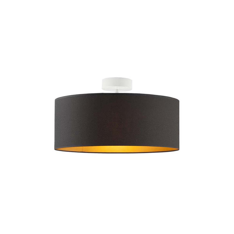 Sunburg Fabric Semi Flush Mount, White, 30cm H x 40cm W x 40cm D, Black