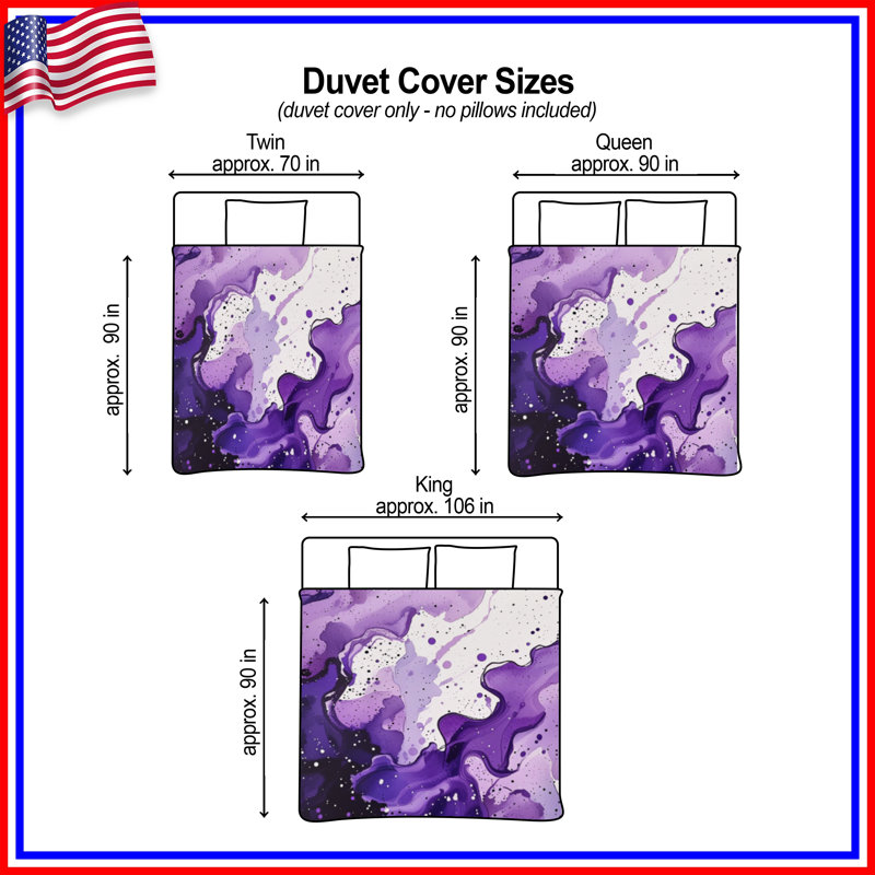 Housse de couette abstraite mauve Splash Bedding, Grand lit