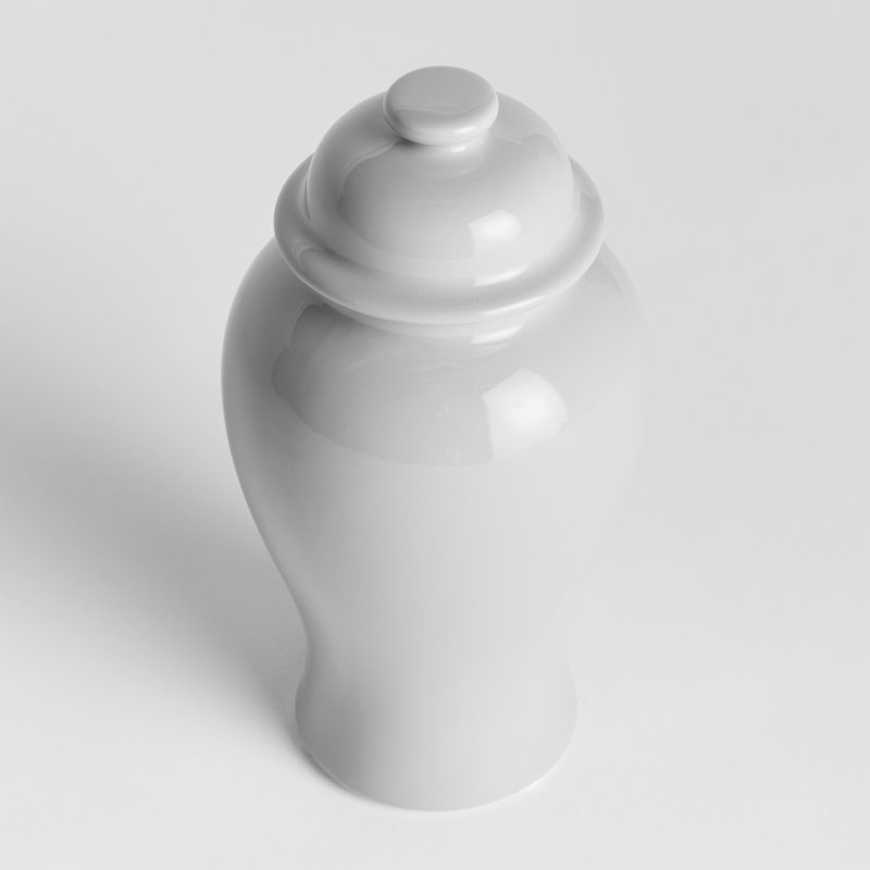 Ricki Ceramic Ginger Jar, White, 8.5"