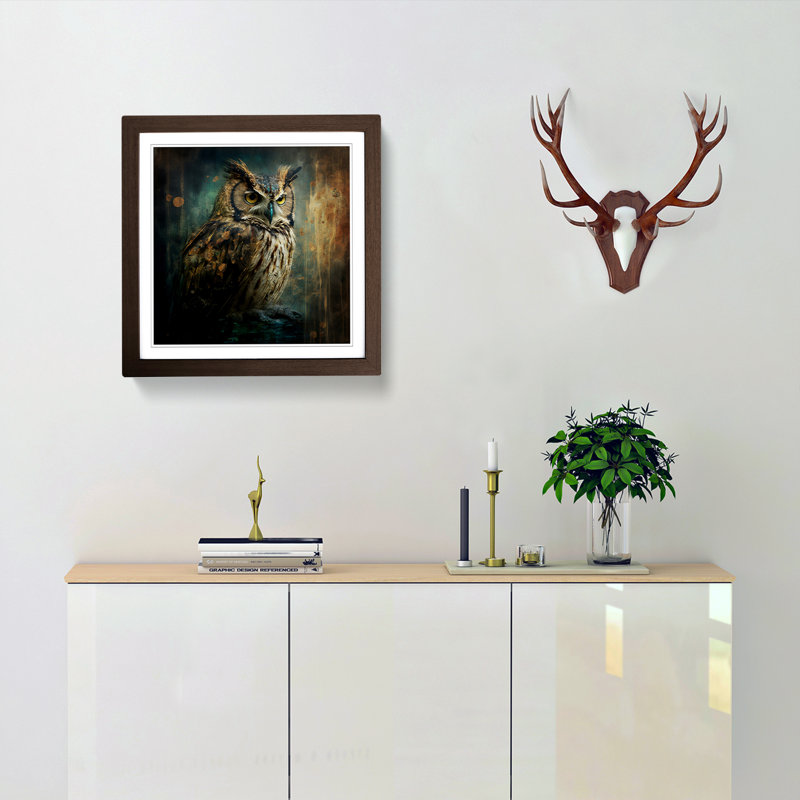 Owl - Framed Print, Walnut