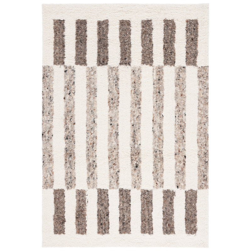 Kairese Hand Tufted Wool Pile Striped Rug, Rectangle 6' x 9'
