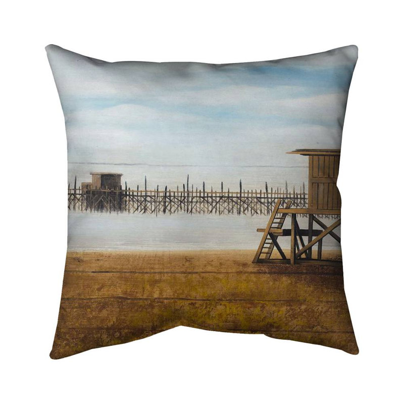 Lifeguard Tower Throw - Brown Poly Twill Beach Decor