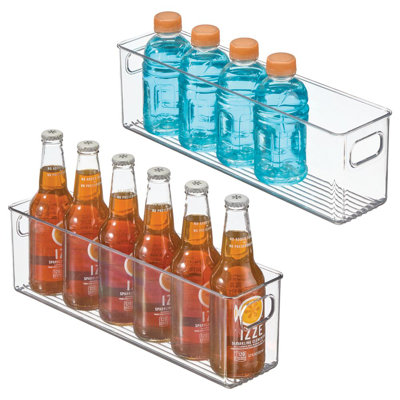 Bac de rangement empilable en plastique iDesign - Bac de rangement avec poignées pour l'organisation de la cuisine - Idéal pour le réfrigérateur ou les armoires