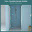 Porte de douche pliante en verre trempé l 34 po x H 72 po, finition eau idéale pour redécorer la salle de bain Options d'installation flexibles Maximiser l'utilité