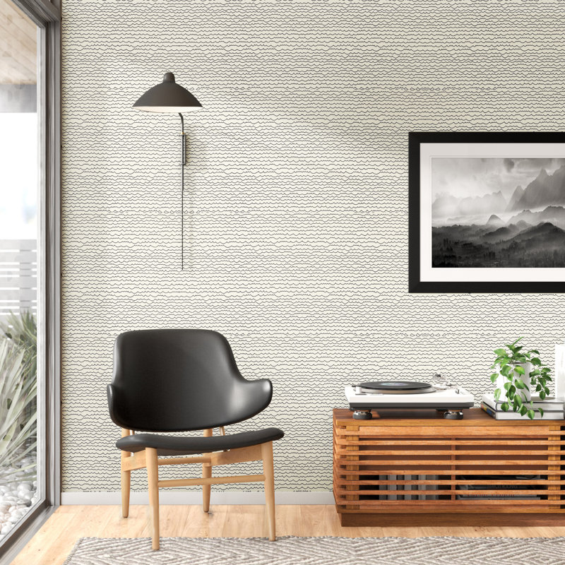 Papier peint Waves, Noir / Blanc