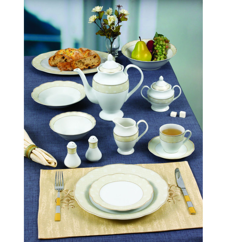 Piece Porcelain China Dinnerware Set - Service for 8