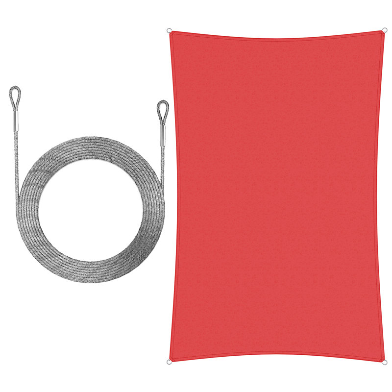 Toile d'ombrage rectangulaire 12 'x 7', Rouge