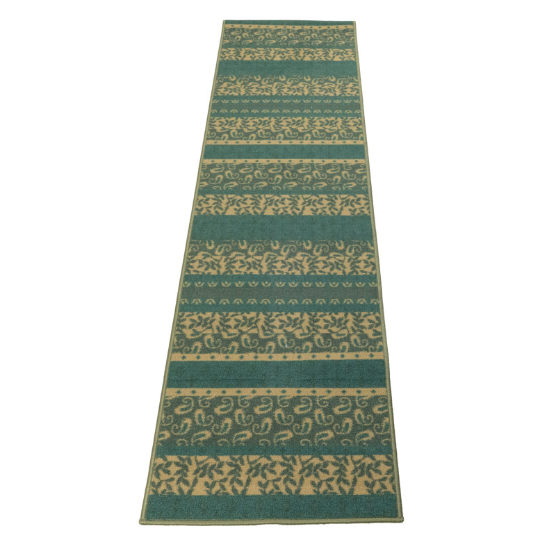 Tapis bleu foncé antidérapant Fleur De Lys