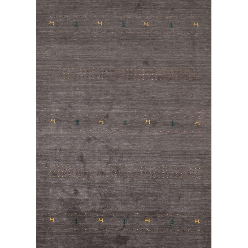 Tapis gris fait à la main Gabbeh