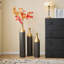 Ensemble de 3 vases de plancher en métal noir et or idéal (H 25 po / 30 po / 34 po)