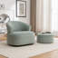 Chaise pivotante rembourrée en polyester avec repose-pieds-561283675