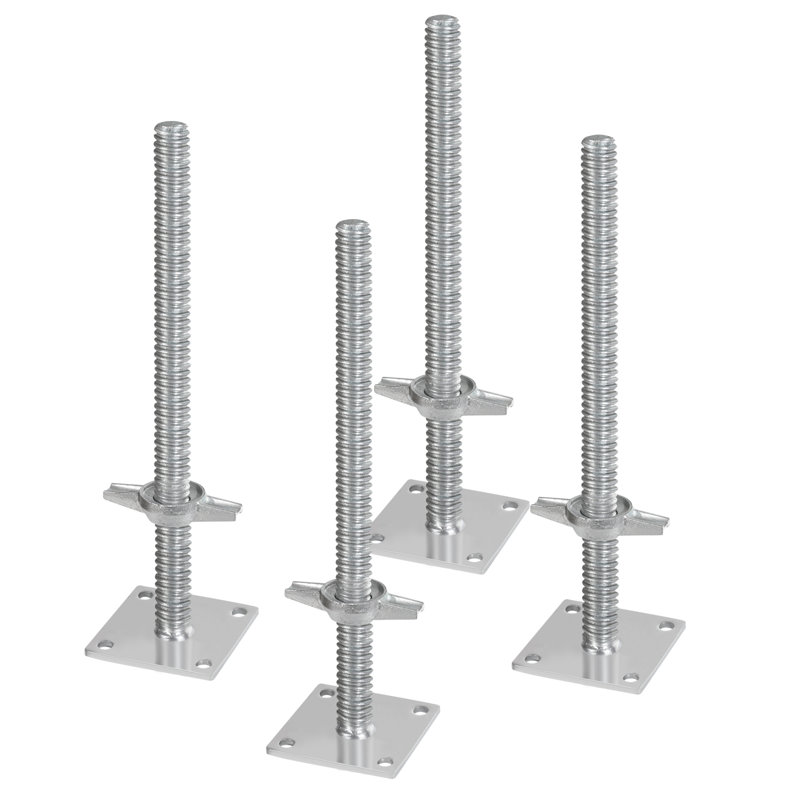 4-Pack Adjustable Leveling Jacks Solid Screw for Baker-Style Scaffolding