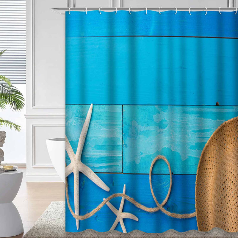 Planche de plage en bois bleu marine avec 12 crochets, L 72 po x l 72 po