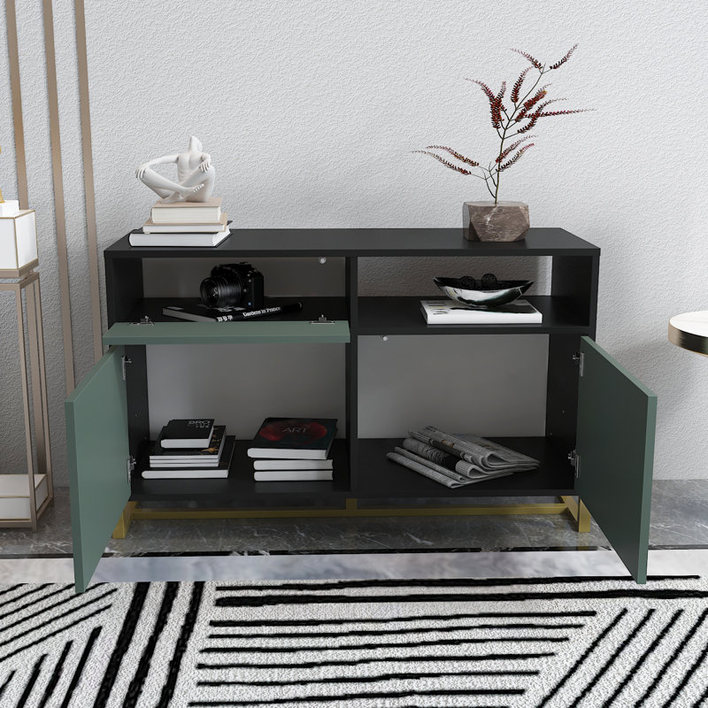 Nenzel 120cm W Sideboard, Black/Green