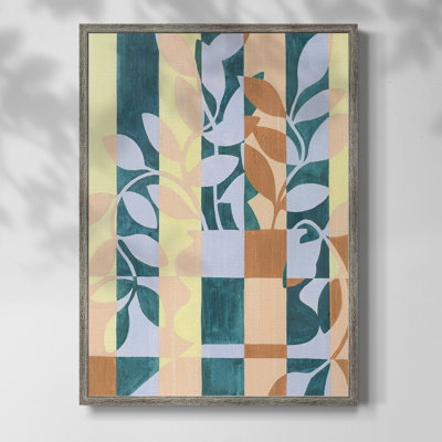«Chequered Cutting I», reproduction encadrée - bois massif