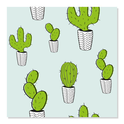 Panneau de papier peint adhésif Pott Cactus