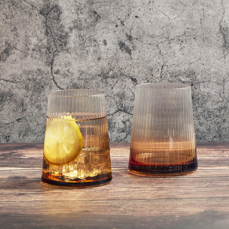 Empire 400ml Handmade Whiskey Glass Set, Amber