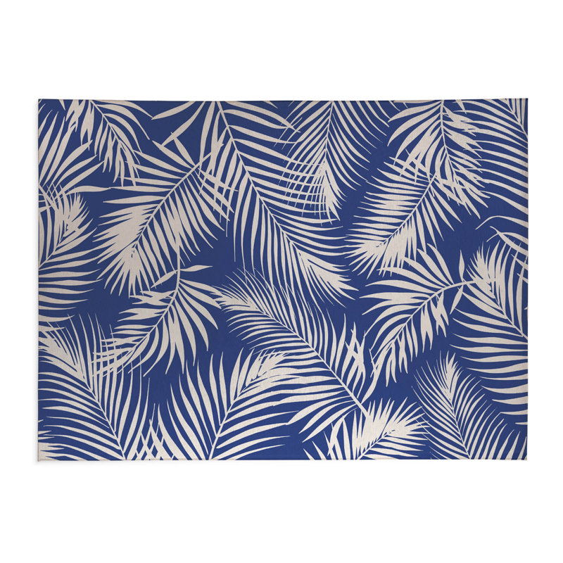 Tapis de cuisine léger Waving Palms, Rectangle 5 pi x 7 pi, Marine