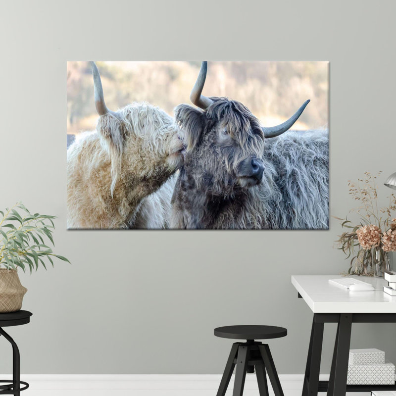 «Highland Cow», reproduction d'art sur toile rustique, 1P, H : 59,1 x L : 82,7 pouces