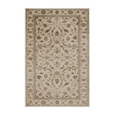 Machine Washable Tabriz Beige Area Rug
