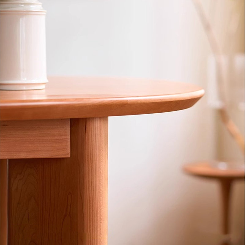 Table de salle à manger en bois de cerisier ovale, H 29,53 po x L 78,74 po x l 35,43 po