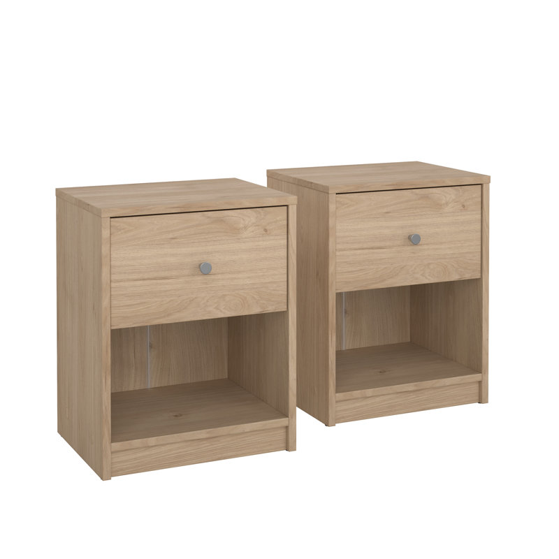 Clanton Small-Space 1 - Drawer Nightstand - Set Of 2, Beige