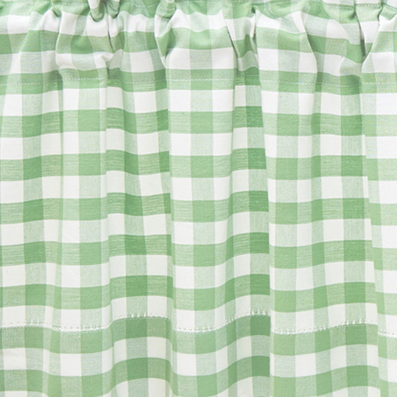 Ashford Sage Green and White Cotton Gingham Valance Set