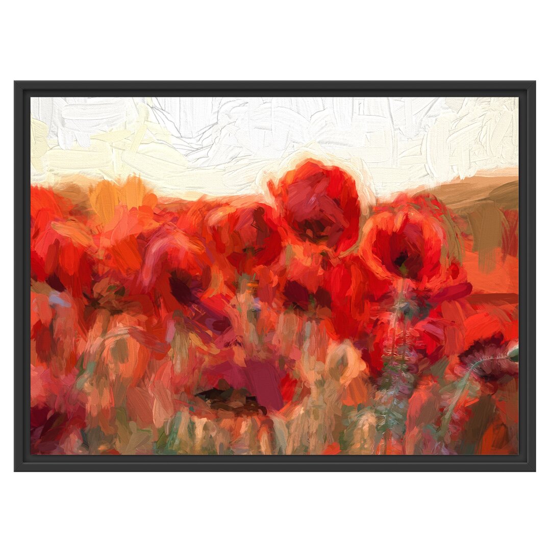 Gerahmtes Wandbild Feuriger Mohn Kunst