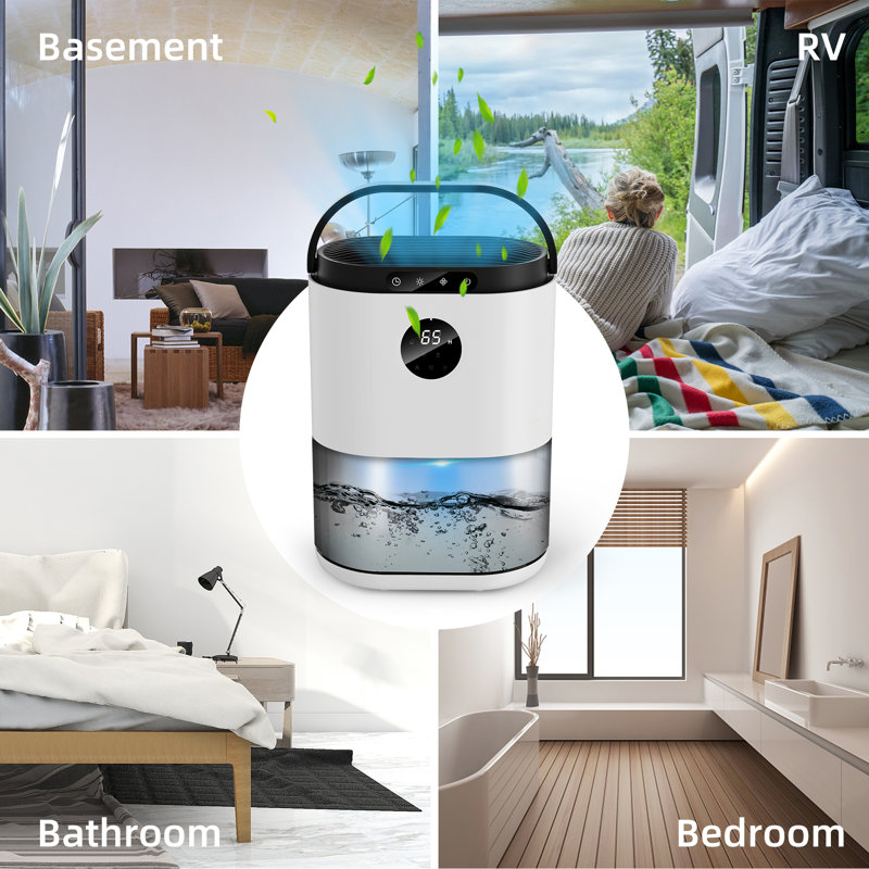 Kloudic 5 Pints Table Top Dehumidifier for Rooms Basement up to 4500 Cubic Feet