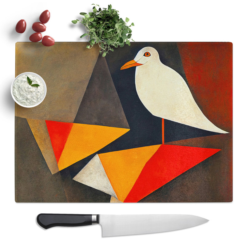 Seagull Abstract Vol.2  Glass Chopping Board