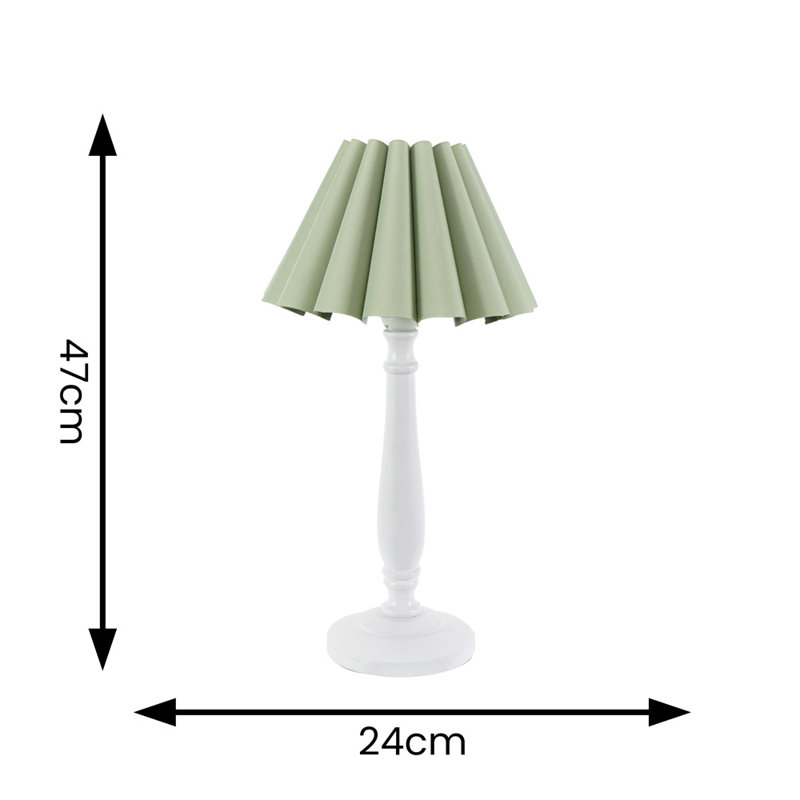 Rusne Table Lamp, White, Green, Yes