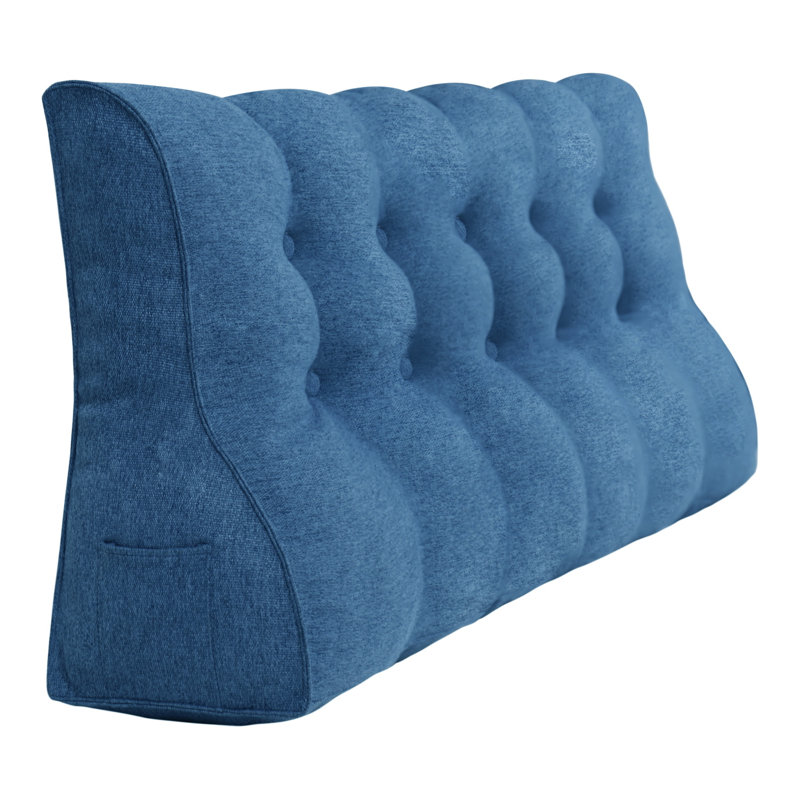 Triangular Backrest Cushion, 56cm x 160cm, Blue