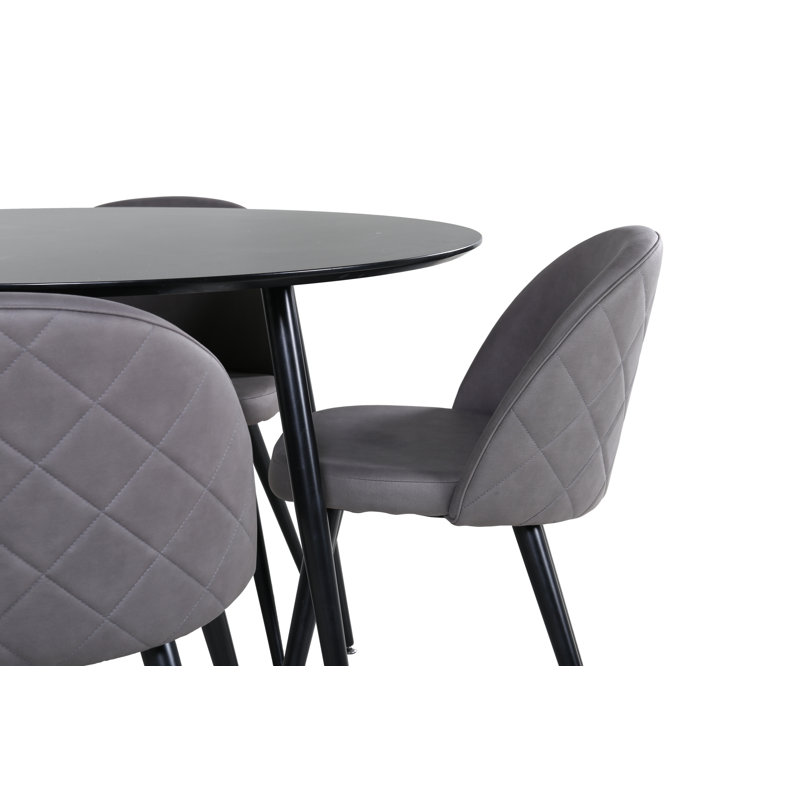 Buckelew Dining Set, Grey, Black
