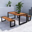 Table de salle à manger d'extérieur 3 pièces avec 2 bancs