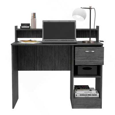 Charlotte Computer Desk With 2 Storage Shelves And Drawer