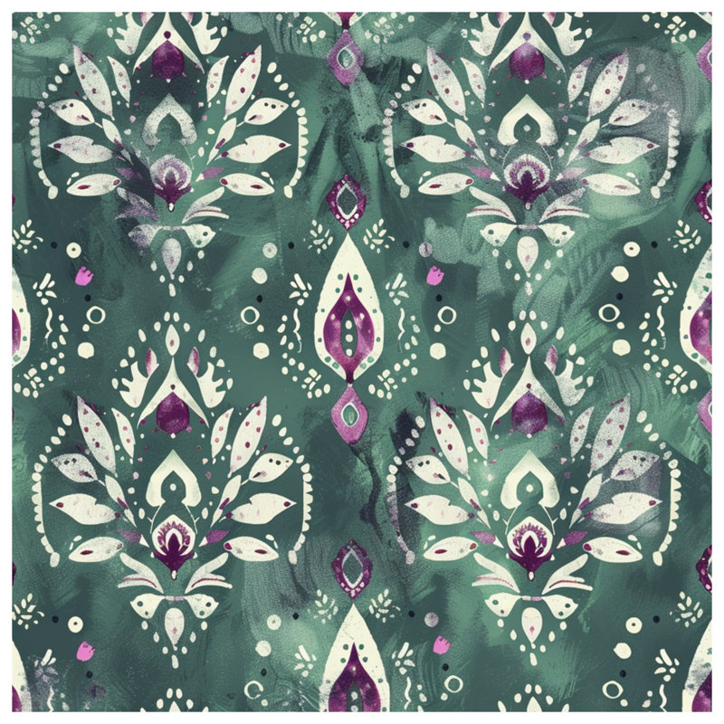 Floral Damask Pattern Comforter, Queen