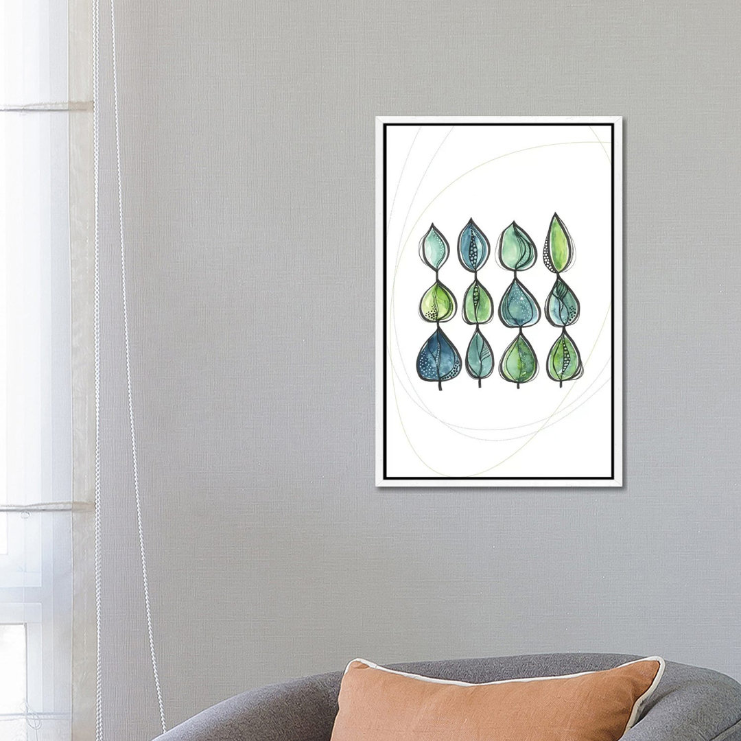 Water Color Leaves Green von Soul Curry Art & Illustrations - Gallery-Wrapped Canvas Giclée