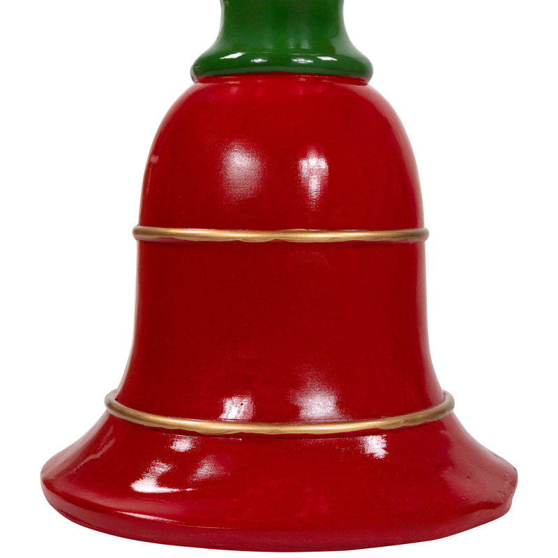 Ball Finial With Bell Base Commercial Size Christmas Decoration - 65" - Red And Green
