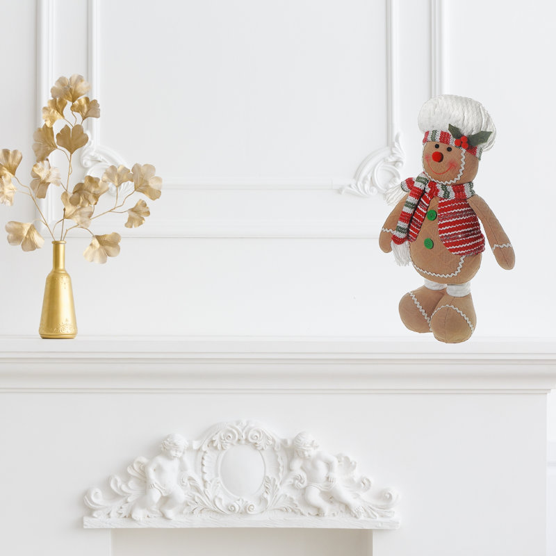 Bonhomme en pain d'épice debout en peluche