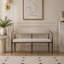 Causeuse en métal (café + tissu noir + beige)-1474323436-1474323435