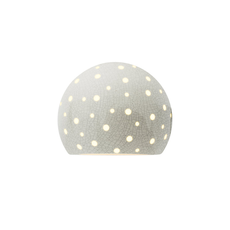 Perforated Globe ADA Wall Sconce - White Crackle, White Crackle