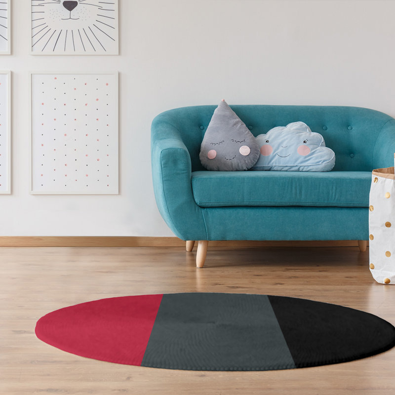 Tapis gris acier NHS, Rond 5 pi