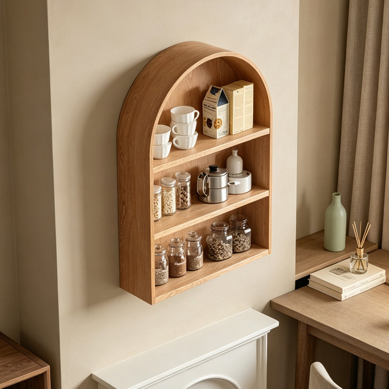 Étagère murale en bois composite à 3 niveaux, de style moderne, idéale pour la chambre à coucher, la salle de bain, la cuisine ou le salon.