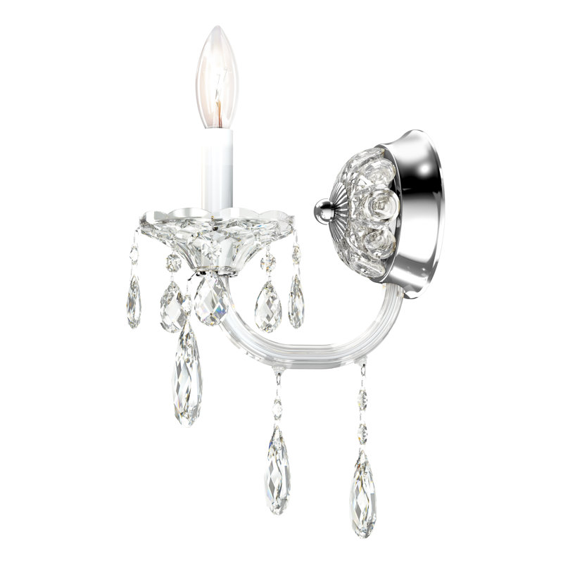 Sterling Candle Wall Light, Spectra Clear, Silver