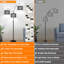 Rustic Matte Black-Beige Linen Arc Floor Lamp - Dimmable, Elegant Design, Easy Assembly-220199901
