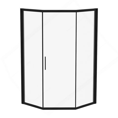 42" W x 76" H Diamond-shaped Corner Shower Door, 5/16 in.(8mm), Matte Black